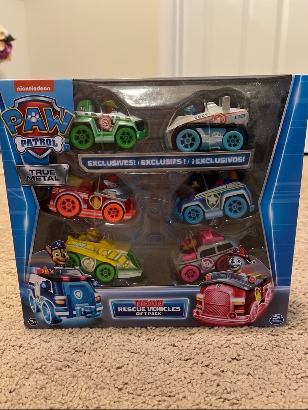 Paw Patrol Neon Rescue Vehicles 6-Pack — Green, Blue, Red, Yellow, Pink, White